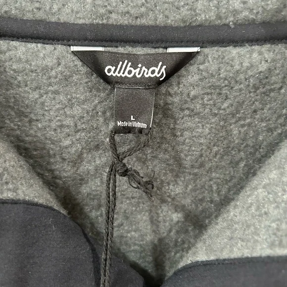 Allbirds men’s Fluff Fleece Pullover L grey black cozy pocket outdoors NWT - Picture 9 of 11